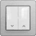 Sedna roller shutter switch (white insert, brushed aluminium frame)